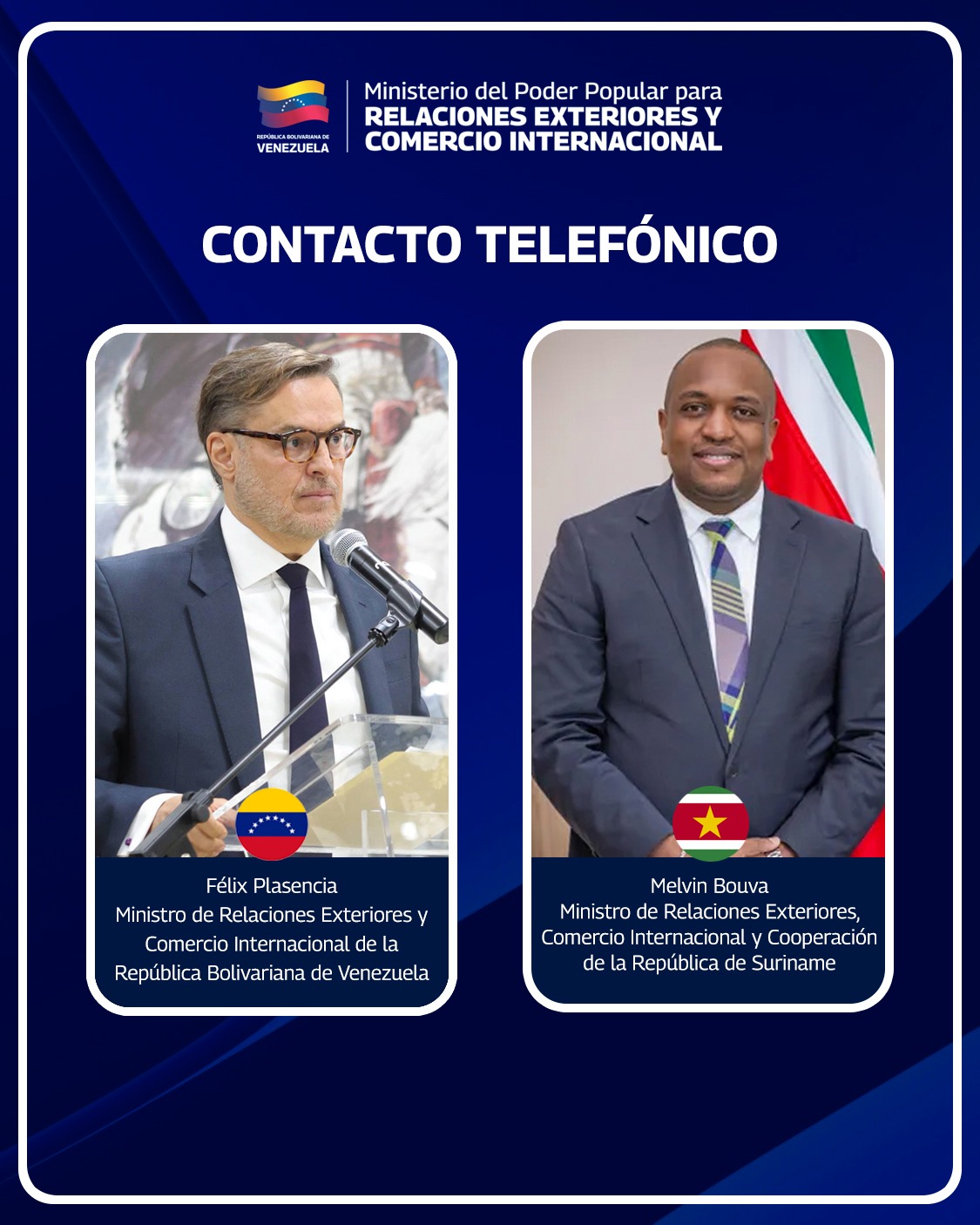Venezuela y Suriname reafirman compromiso de estrechar amistad y cooperación